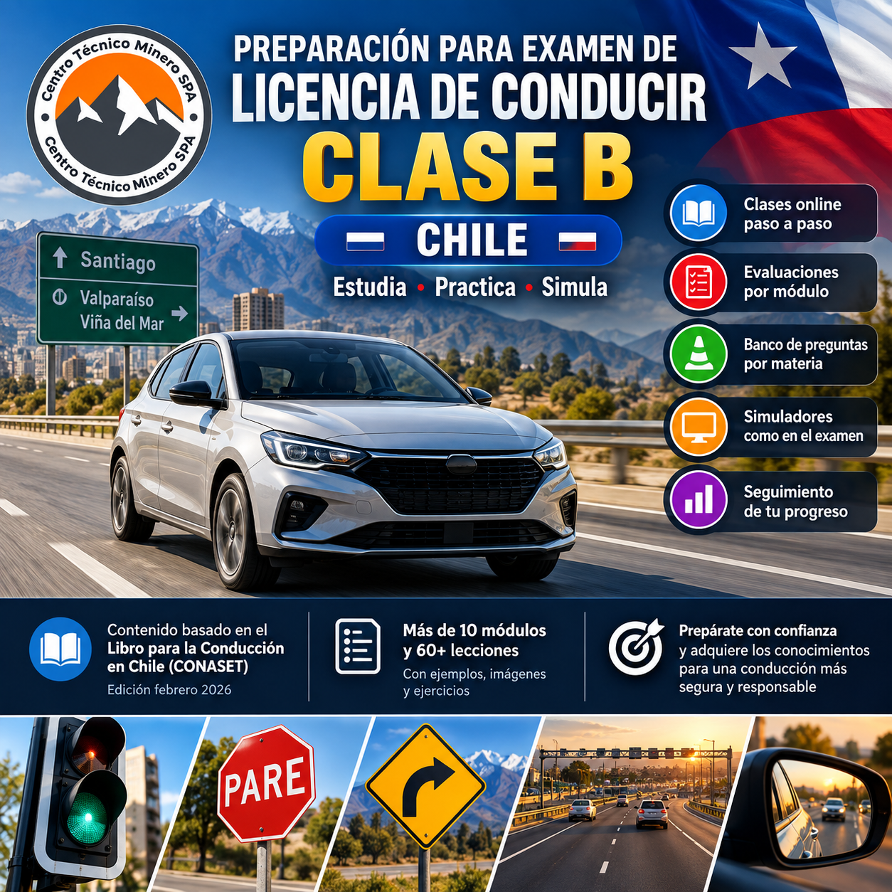 PREPARACIÓN PARA EXAMEN DE LICENCIA DE CONDUCIR CLASE B – CHILE